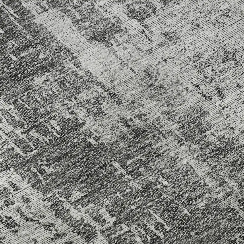 Gray And Silver Abstract Washable Area Rug With UV Protection Photo 8
