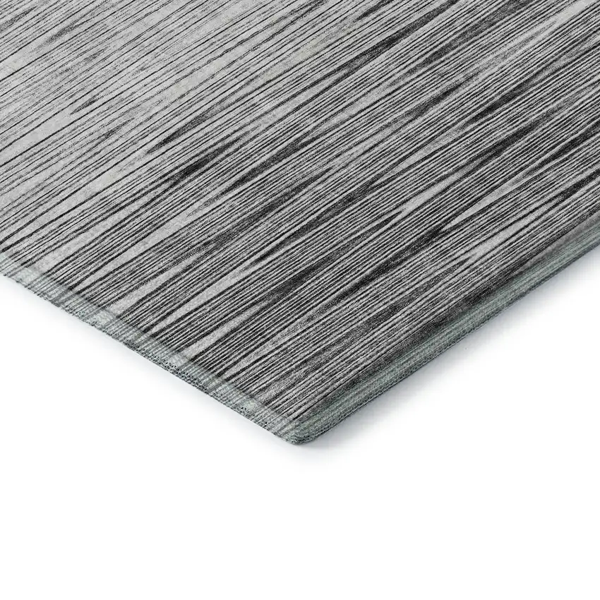 Gray And Silver Abstract Washable Area Rug With UV Protection Photo 7