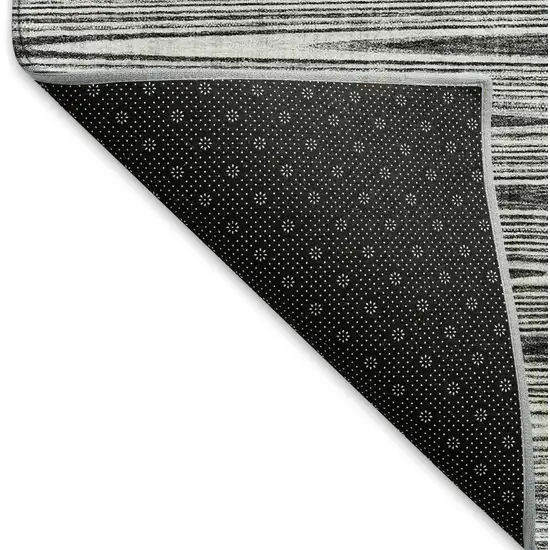 Gray And Silver Abstract Washable Area Rug With UV Protection Photo 7
