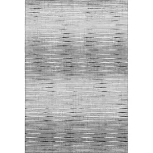 Photo of Gray And Silver Abstract Washable Area Rug With UV Protection