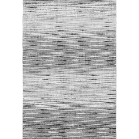 Gray And Silver Abstract Washable Area Rug With UV Protection Photo 1