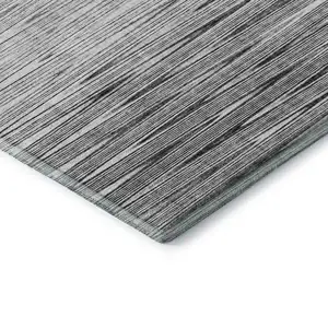 Photo of Gray And Silver Abstract Washable Area Rug With UV Protection