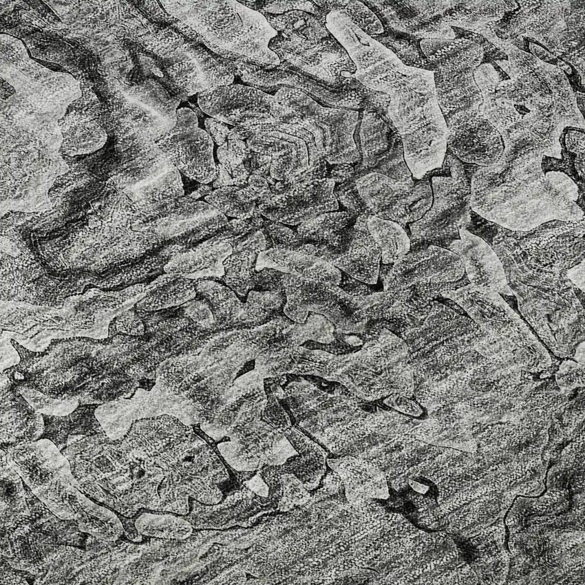 Gray And Silver Abstract Washable Area Rug With UV Protection Photo 9