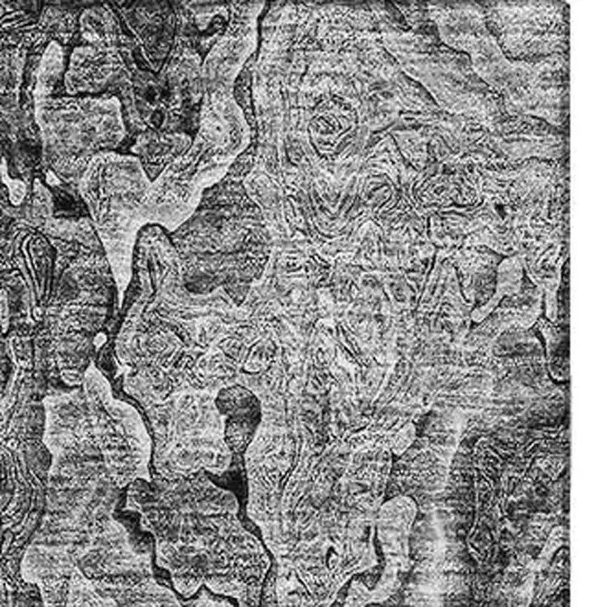 Gray And Silver Abstract Washable Area Rug With UV Protection Photo 3