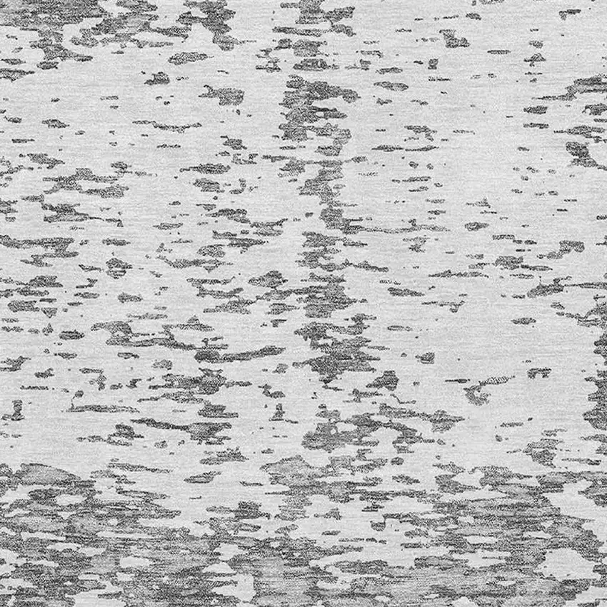 Gray And Silver Abstract Washable Area Rug With UV Protection Photo 2