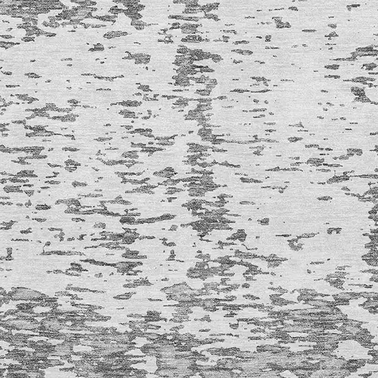 Gray And Silver Abstract Washable Area Rug With UV Protection Photo 3