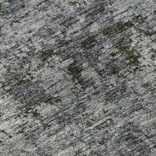 Gray And Silver Abstract Washable Area Rug With UV Protection Photo 9