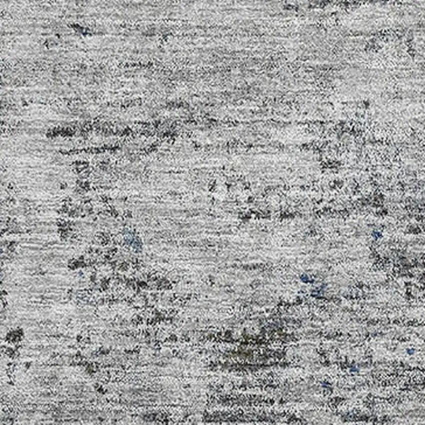 Gray And Silver Abstract Washable Area Rug With UV Protection Photo 2