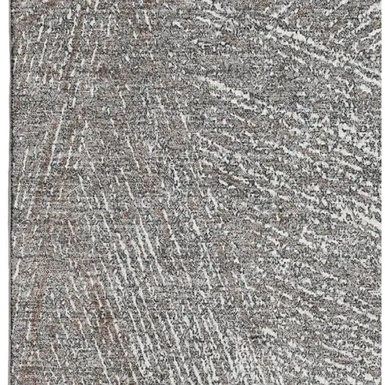 Gray And Silver Abstract Washable Area Rug With UV Protection Photo 3
