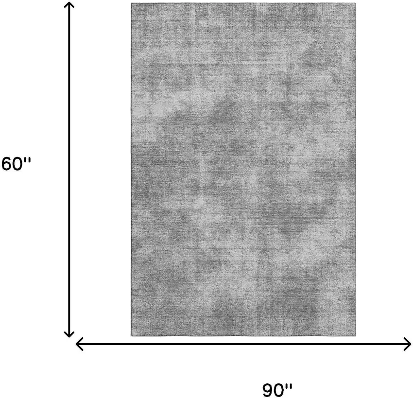 Gray And Silver Abstract Washable Area Rug With UV Protection Photo 6