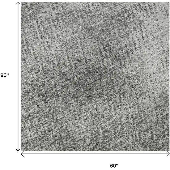 Gray And Silver Abstract Washable Area Rug With UV Protection Photo 9