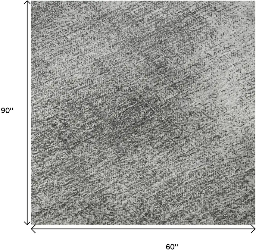 Gray And Silver Abstract Washable Area Rug With UV Protection Photo 9