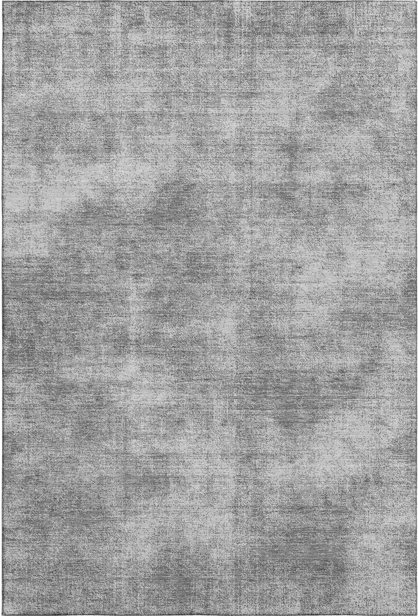 Gray And Silver Abstract Washable Area Rug With UV Protection Photo 5