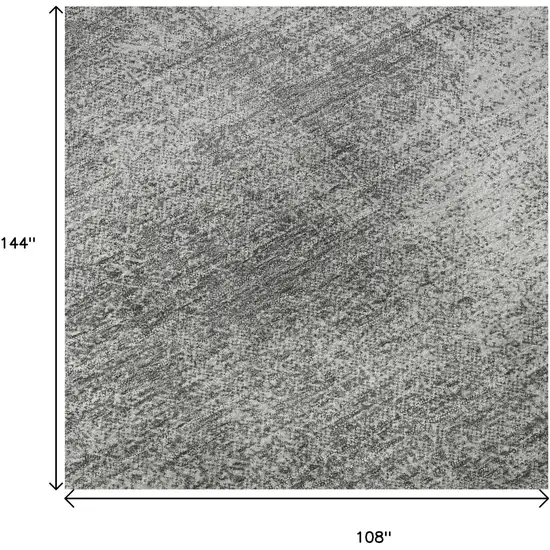 Gray And Silver Abstract Washable Area Rug With UV Protection Photo 9
