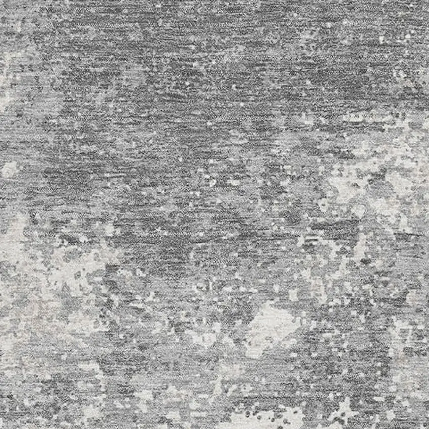 Gray And Silver Abstract Washable Area Rug With UV Protection Photo 2