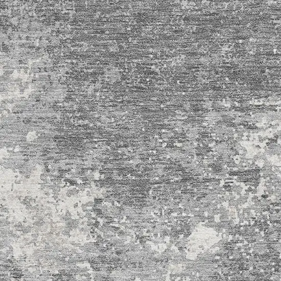 Gray And Silver Abstract Washable Area Rug With UV Protection Photo 2