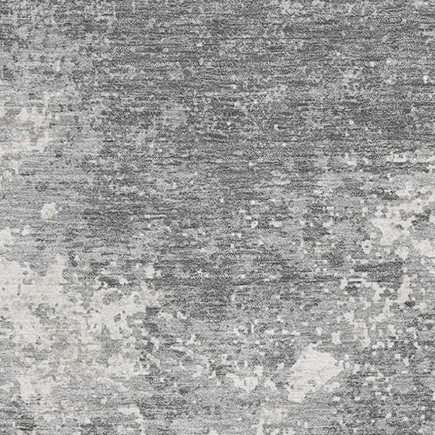 Gray And Silver Abstract Washable Area Rug With UV Protection Photo 2