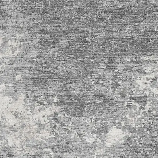 Gray And Silver Abstract Washable Area Rug With UV Protection Photo 2