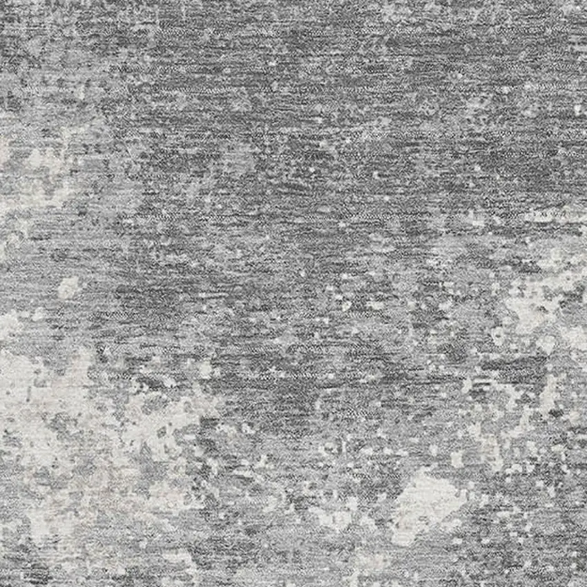 Gray And Silver Abstract Washable Area Rug With UV Protection Photo 2