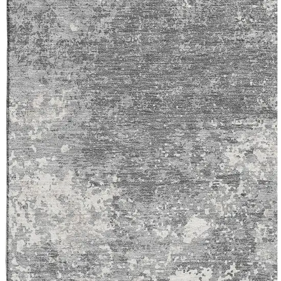 Gray And Silver Abstract Washable Area Rug With UV Protection Photo 3