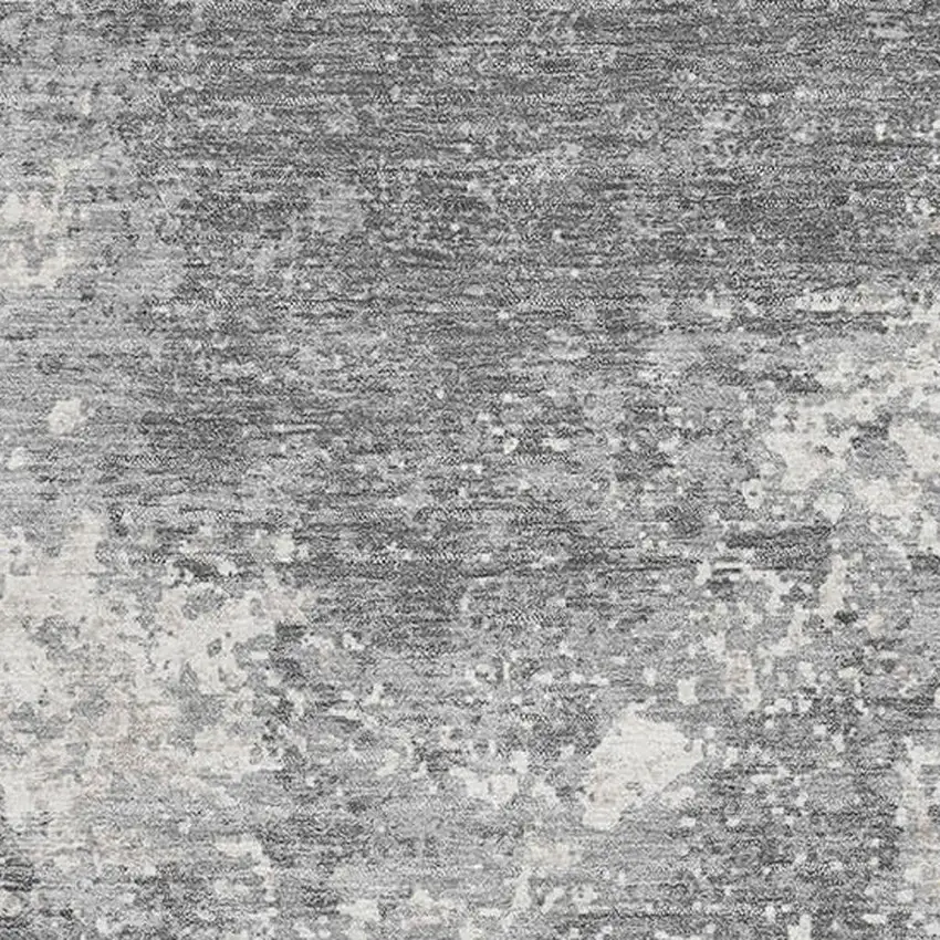 Gray And Silver Abstract Washable Area Rug With UV Protection Photo 2