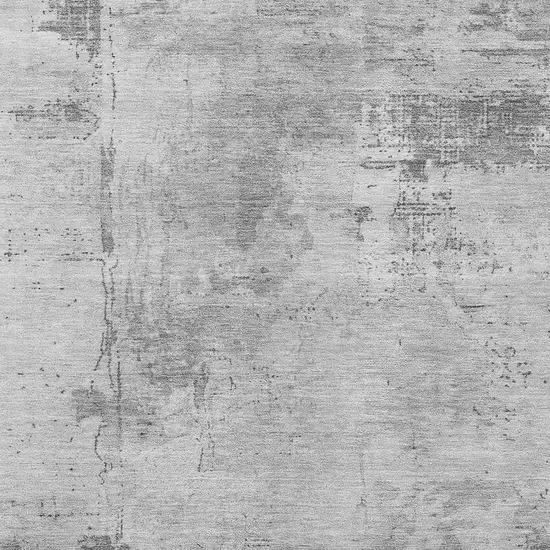 Gray And Silver Abstract Washable Area Rug With UV Protection Photo 2