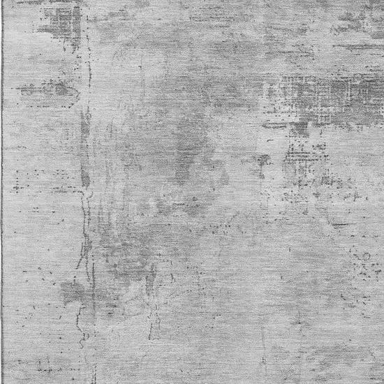 Gray And Silver Abstract Washable Area Rug With UV Protection Photo 2