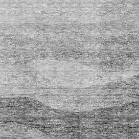 Gray And Silver Abstract Washable Area Rug With UV Protection Photo 4