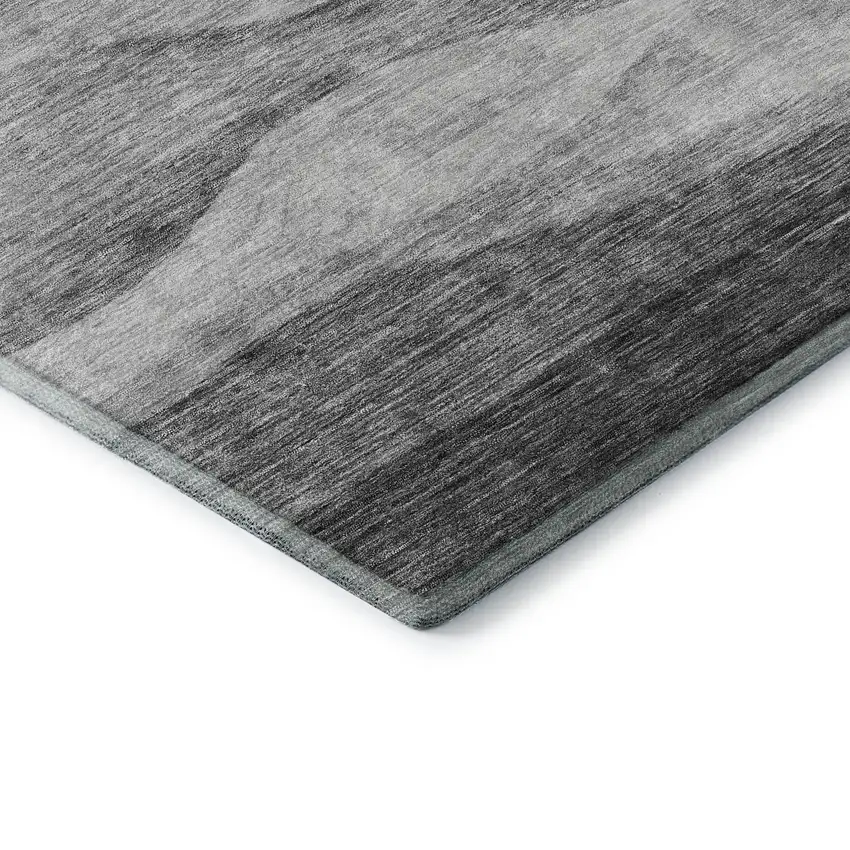 Gray And Silver Abstract Washable Area Rug With UV Protection Photo 7