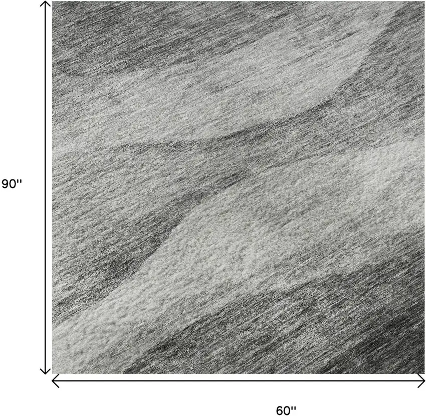 Gray And Silver Abstract Washable Area Rug With UV Protection Photo 9