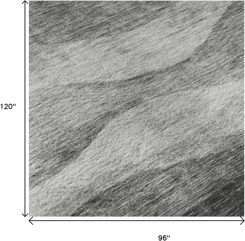 Gray And Silver Abstract Washable Area Rug With UV Protection Photo 8