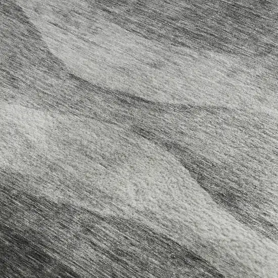 Gray And Silver Abstract Washable Area Rug With UV Protection Photo 2