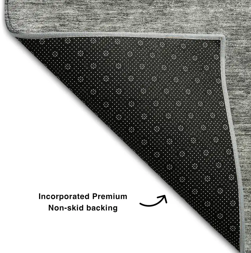 Gray And Silver Abstract Washable Area Rug With UV Protection Photo 6