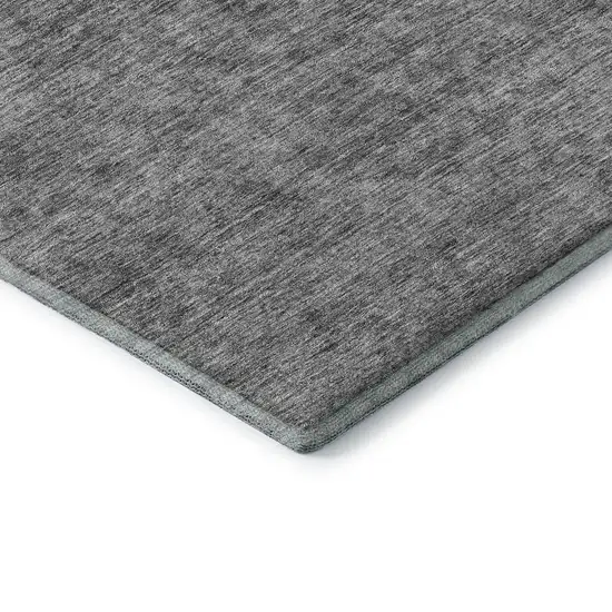 Gray And Silver Abstract Washable Area Rug With UV Protection Photo 7