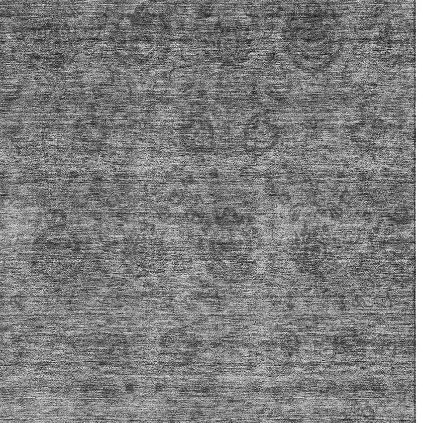 Gray And Silver Abstract Washable Area Rug With UV Protection Photo 3