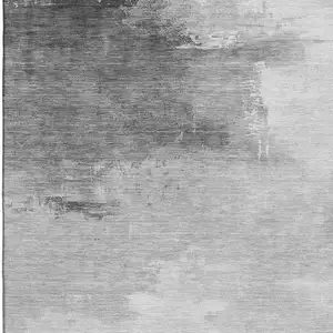 Photo of Gray And Silver Abstract Washable Area Rug With UV Protection