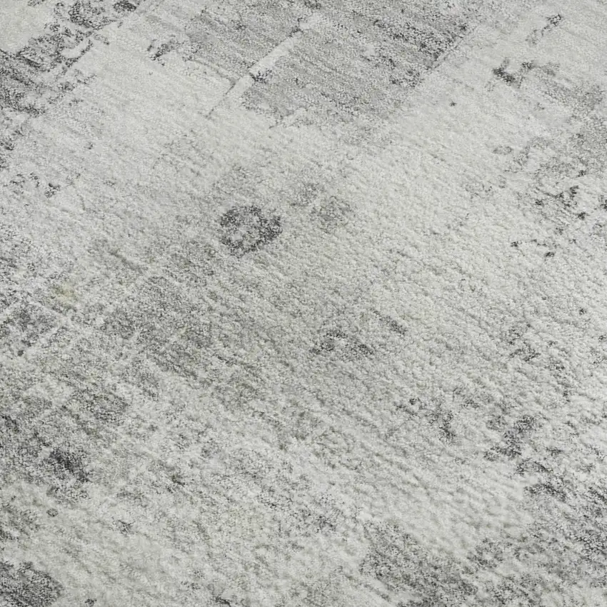 Gray And Silver Abstract Washable Area Rug With UV Protection Photo 2