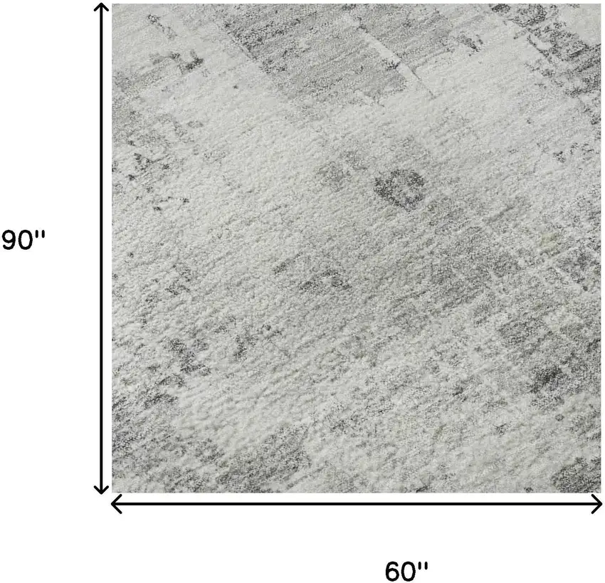 Gray And Silver Abstract Washable Area Rug With UV Protection Photo 8