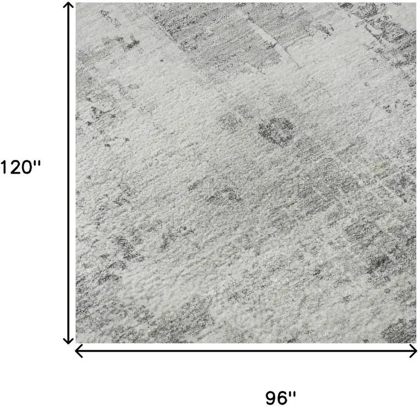 Gray And Silver Abstract Washable Area Rug With UV Protection Photo 8