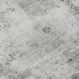 Photo of Gray And Silver Abstract Washable Area Rug With UV Protection