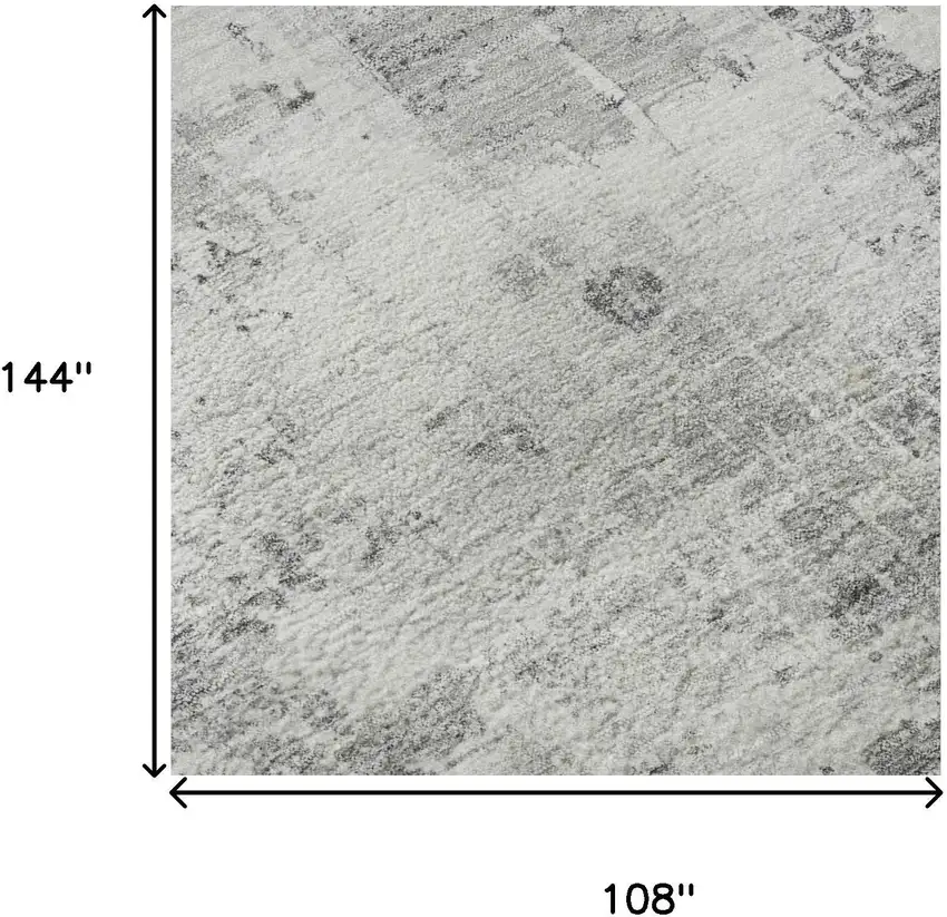 Gray And Silver Abstract Washable Area Rug With UV Protection Photo 9