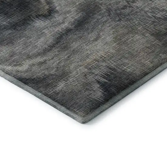 Gray And Silver Abstract Washable Area Rug With UV Protection Photo 9