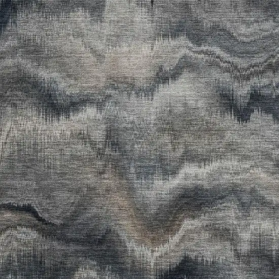 Gray And Silver Abstract Washable Area Rug With UV Protection Photo 7