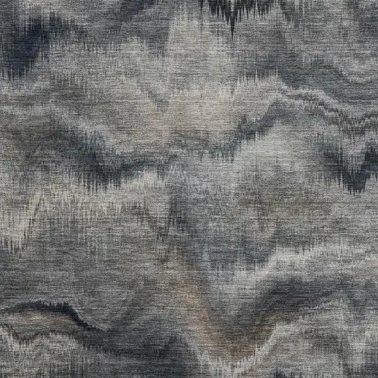 Gray And Silver Abstract Washable Area Rug With UV Protection Photo 3