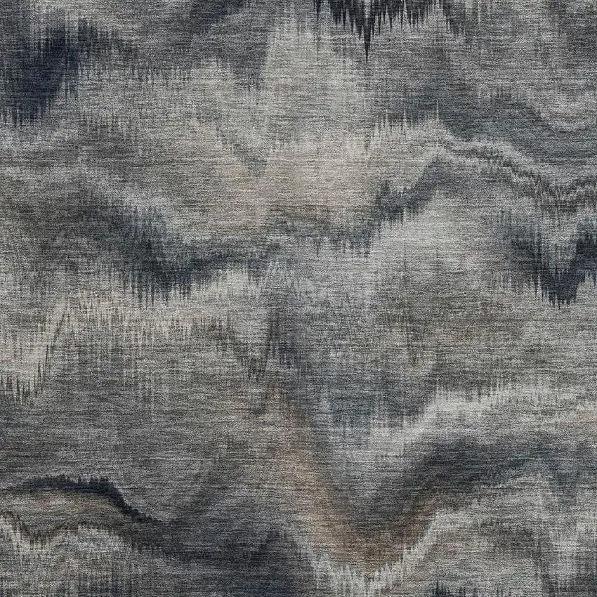 Gray And Silver Abstract Washable Area Rug With UV Protection Photo 3