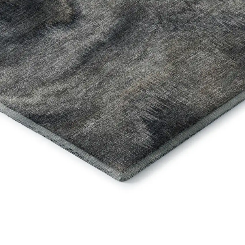 Gray And Silver Abstract Washable Area Rug With UV Protection Photo 7