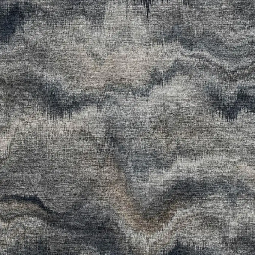 Gray And Silver Abstract Washable Area Rug With UV Protection Photo 3