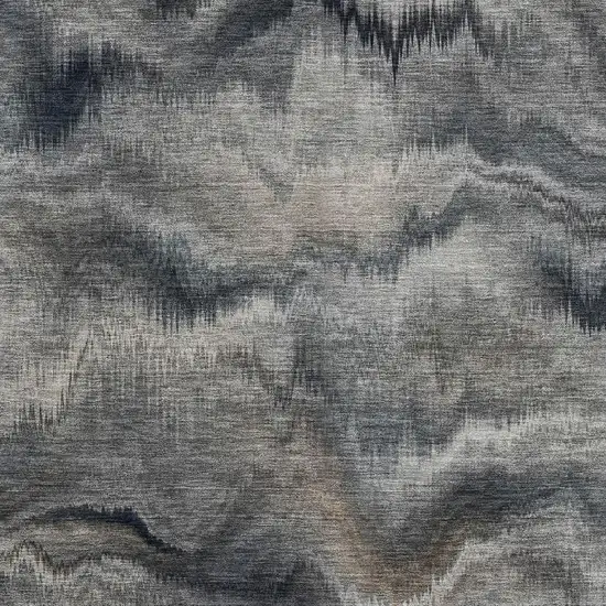 Gray And Silver Abstract Washable Area Rug With UV Protection Photo 3