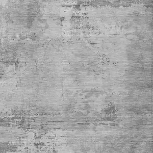 Photo of Gray And Silver Abstract Washable Indoor Outdoor Area Rug