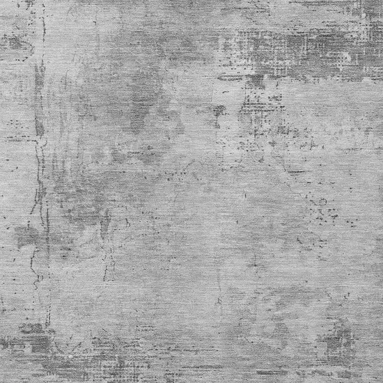 Gray And Silver Abstract Washable Indoor Outdoor Area Rug Photo 5